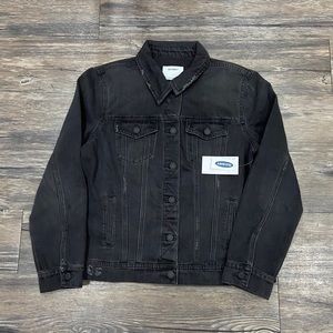 Black Distressed Denim Jacket NWT